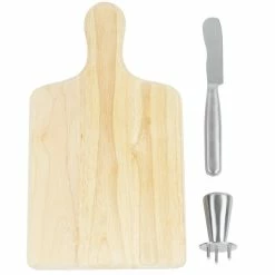 Franmara 3 Piece Soft Cheese Knife And Board Set With Button Clincher -Acopa Shop 1033495