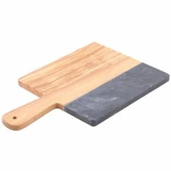 American Metalcraft OWBB15 10" X 9" Olive Wood And Black Marble Serving Board -Acopa Shop 1212263