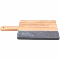 American Metalcraft OWBB15 10" X 9" Olive Wood And Black Marble Serving Board -Acopa Shop 1212264