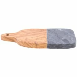 American Metalcraft OWBB8 6" X 3 1/2" Olive Wood And Black Marble Serving Board -Acopa Shop 1217495