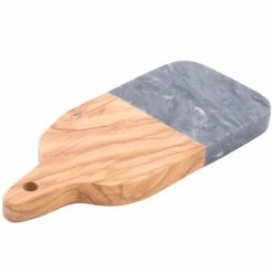 American Metalcraft OWBB8 6" X 3 1/2" Olive Wood And Black Marble Serving Board -Acopa Shop 1217496
