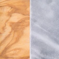 American Metalcraft OWBG8 6" X 3 1/2" Olive Wood And Gray Marble Serving Board -Acopa Shop 1217517
