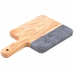 American Metalcraft OWBB9 5 5/8" X 5 1/4" Olive Wood And Black Marble Serving Board -Acopa Shop 1217982