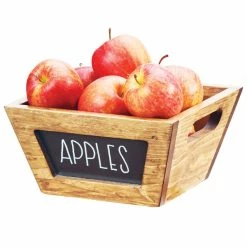 Cal-Mil 3593-8-99 Madera Rustic Pine Chalkboard Bowl - 8" X 8" X 4"