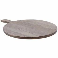 Tablecraft ASHR1814 Gray Ashwood Round Paddle Display Board - 14" X 5/8"