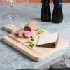 Choice 13 1/2" X 7 1/2" X 3/4" Medium Wooden Bread / Charcuterie Cutting Board With Knife Slot And Handle -Acopa Shop 1306498