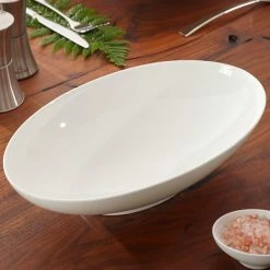 Villeroy & Boch 10-4510-3288 Modern Grace 44 Oz. White Bone Porcelain Oval Bowl - 6/Pack