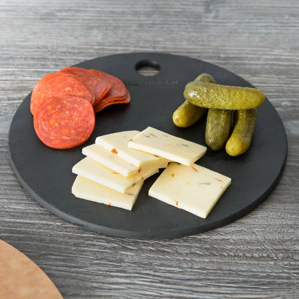 Epicurean 429-000802 8" Slate Richlite Wood Fiber Round Pizza Board 5 Epicurean 429-000802 8" Slate Richlite Wood Fiber Round Pizza Board - Image 3
