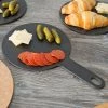 Epicurean 429-130802 8" Slate Richlite Wood Fiber Round Pizza Board With 5" Handle -Acopa Shop 1495845