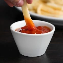 Acopa 4 Oz. Bright White Tapered China Sauce Cup - 12/Pack -Acopa Shop 1607819