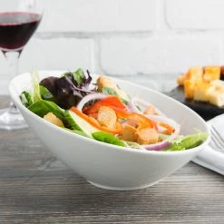 Acopa 20 Oz. Bright White Slanted Porcelain Bowl - 6/Pack