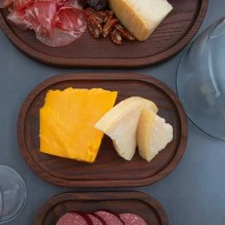 American Metalcraft AWB10 9" X 6" Rimmed Ash Wood Serving Board