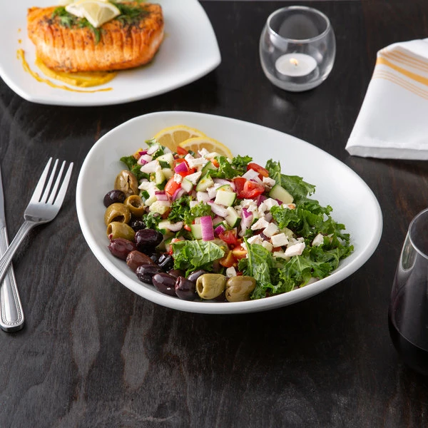 Acopa 28 Oz. Bright White Oval Porcelain Coupe Bowl - 12/Case 6 Acopa 28 Oz. Bright White Oval Porcelain Coupe Bowl - 12/Case - Image 4