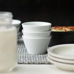 Acopa 4 Oz. Bright White Tapered China Sauce Cup - 48/Case -Acopa Shop 1781607