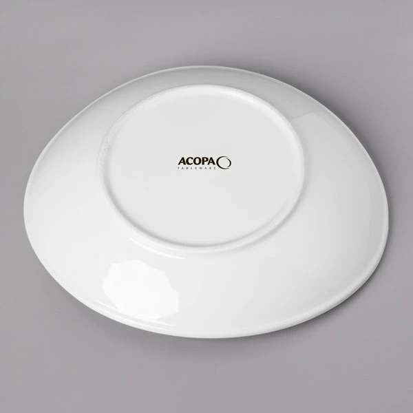 Acopa 28 Oz. Bright White Oval Porcelain Coupe Bowl - 12/Case 5 Acopa 28 Oz. Bright White Oval Porcelain Coupe Bowl - 12/Case - Image 3