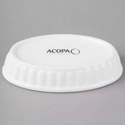 Acopa 6 Oz. Oval Bright White Fluted Porcelain Souffle / Creme Brulee Dish - 36/Case -Acopa Shop 1782695