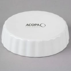 Acopa 8 Oz. Round Bright White Fluted Porcelain Souffle / Creme Brulee Dish - 12/Pack -Acopa Shop 1782712