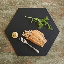 Epicurean 020-1714HEX02 17" X 14 1/2" X 1/4" Slate Richlite Wood Fiber Hexagon Cutting And Serving Board