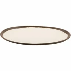 GET Enterprises GET P-101-CRM Pottery Market 10 1/2" Glazed Cream Melamine Plate - 12/Pack