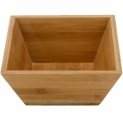 GET Enterprises BWL-7-BAM 7" X 7" X 3 1/4" Square Bamboo Bowl With Liner