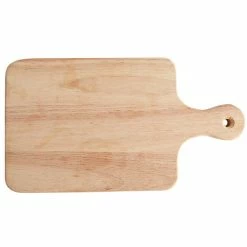 Choice 13 1/2" X 7 1/2" X 3/4" Medium Wooden Bread / Charcuterie Cutting Board With Handle -Acopa Shop 1938307