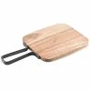 Tablecraft 10076 Industrial 9 1/8" X 8 1/4" Rectangular Acacia Wood Serving Board With Handle -Acopa Shop 1960615