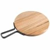 Tablecraft 10079 Industrial 10" Round Acacia Wood Serving Board With Handle -Acopa Shop 1960849