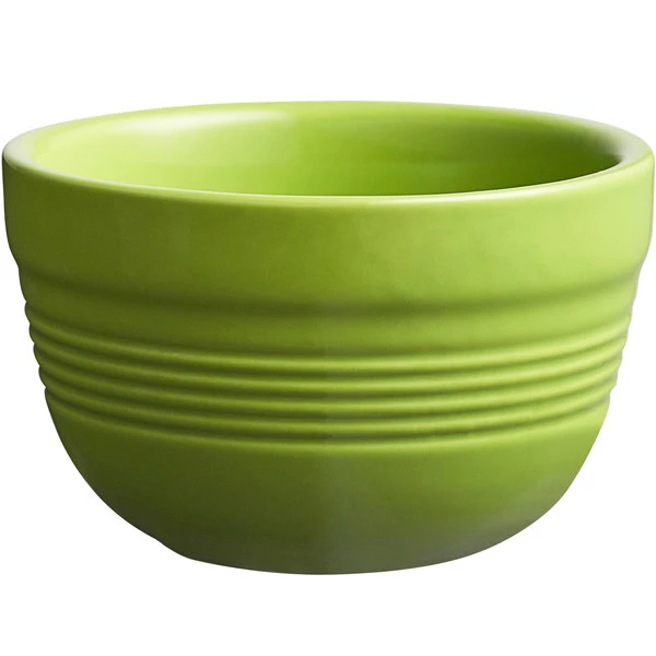 Acopa Capri 8 Oz. Bamboo Green Stoneware Bouillon - 36/Case 4 Acopa Capri 8 Oz. Bamboo Green Stoneware Bouillon - 36/Case - Image 2