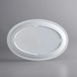 Acopa Foundations 11 1/2" X 8" White Narrow Rim Melamine Oval Platter - 12/Case -Acopa Shop 1978148