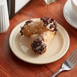 Acopa Foundations 5 1/2" Tan Narrow Rim Melamine Plate - 12/Case