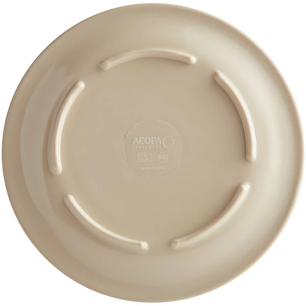 Acopa Foundations 6 1/2" Tan Narrow Rim Melamine Plate - 12/Case 5 Acopa Foundations 6 1/2" Tan Narrow Rim Melamine Plate - 12/Case - Image 3