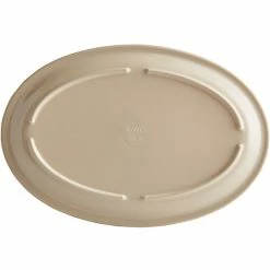 Acopa Foundations 11 1/2" X 8" Tan Narrow Rim Melamine Oval Platter - 12/Case -Acopa Shop 1980353