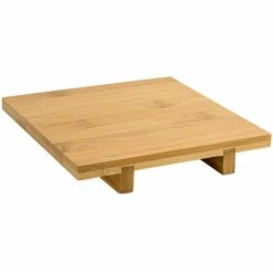 Front Of The House RTR008BBB12 6" X 6" X 1" Natural Bamboo Square Footed Serving Tray