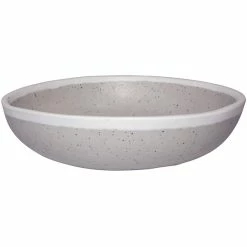 GET Enterprises GET B-300-DVG Pottery Market 14 Oz. Glazed Grey Melamine Bowl With White Trim - 12/Case