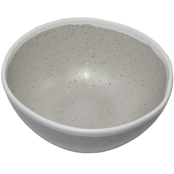 GET Enterprises GET B-302-DVG Pottery Market 24 Oz. Glazed Grey Melamine Bowl With White Trim - 12/Case 3 GET Enterprises GET B-302-DVG Pottery Market 24 Oz. Glazed Grey Melamine Bowl With White Trim - 12/Case