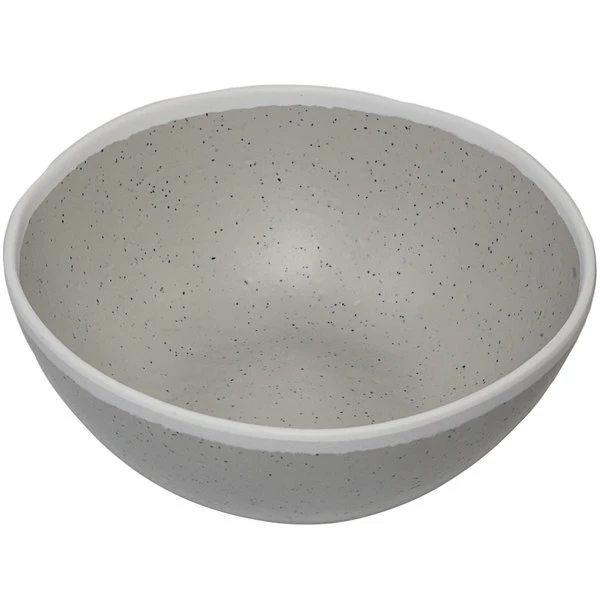 GET Enterprises GET B-303-DVG Pottery Market 1 Qt. Glazed Grey Melamine Salad Bowl With White Trim - 12/Case 3 GET Enterprises GET B-303-DVG Pottery Market 1 Qt. Glazed Grey Melamine Salad Bowl With White Trim - 12/Case