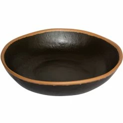 GET Enterprises GET B-310-BR Pottery Market 1.5 Qt. Glazed Brown Melamine Salad Bowl With Clay Trim - 12/Case