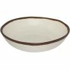 GET Enterprises GET B-310-CRM Pottery Market 1.5 Qt. Glazed Cream Melamine Salad Bowl With Brown Trim - 12/Case -Acopa Shop 2049047