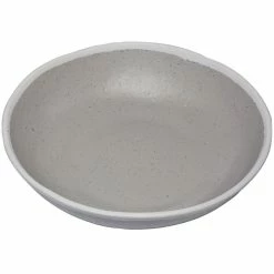 GET Enterprises GET B-310-DVG Pottery Market 1.5 Qt. Glazed Grey Melamine Salad Bowl With White Trim - 12/Case