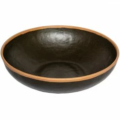 GET Enterprises GET B-320-BR Pottery Market 4 Qt. Glazed Brown Melamine Bowl With Clay Trim - 3/Case