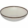 GET Enterprises GET B-320-CRM Pottery Market 4 Qt. Glazed Cream Melamine Bowl With Brown Trim - 3/Case -Acopa Shop 2049050