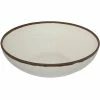 GET Enterprises GET B-330-CRM Pottery Market 5.5 Qt. Glazed Cream Melamine Bowl With Brown Trim - 3/Case -Acopa Shop 2049053