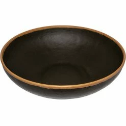 GET Enterprises GET B-350-BR Pottery Market 10 Qt. Glazed Brown Melamine Bowl With Clay Trim - 3/Case