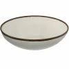 GET Enterprises GET B-350-CRM Pottery Market 10 Qt. Glazed Cream Melamine Bowl With Brown Trim - 3/Case