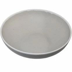 GET Enterprises GET B-350-DVG Pottery Market 10 Qt. Glazed Grey Melamine Bowl With White Trim - 3/Case