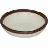 GET Enterprises GET B-35-CRM Pottery Market 2.5 Oz. Glazed Cream Melamine Ramekin With Brown Trim - 48/Case