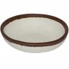 GET Enterprises GET B-55-CRM Pottery Market 4.5 Oz. Glazed Cream Melamine Ramekin With Brown Trim - 48/Case