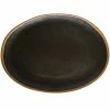 GET Enterprises GET P-151-BR Pottery Market 15" X 11" Glazed Oval Brown Melamine Coupe Platter With Clay Trim - 6/Case -Acopa Shop 2049131