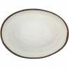 GET Enterprises GET P-151-CRM Pottery Market 15" X 11" Glazed Oval Cream Melamine Coupe Platter With Brown Trim - 6/Case 2 GET Enterprises GET P-151-CRM Pottery Market 15" X 11" Glazed Oval Cream Melamine Coupe Platter With Brown Trim - 6/Case -Acopa Shop 2049132