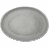 GET Enterprises GET P-151-DVG Pottery Market 15" X 11" Glazed Oval Grey Melamine Coupe Platter With White Trim - 6/Case